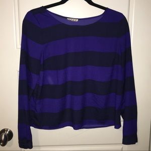 Navy and Blue open back blouse